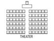 Image of a a theater style set up with 2 columns; each column has 6 rows and each row contains 6 chairs.