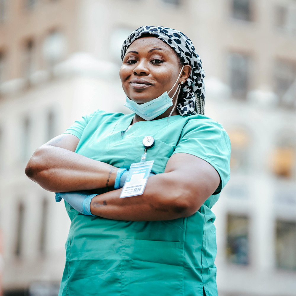 doctor wearing scrubs