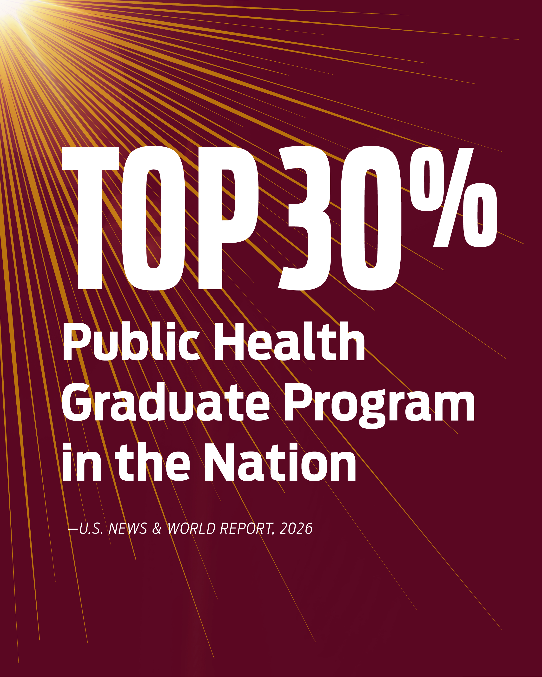 Top 30% Public Health Graduate Program in the Nation, 2026