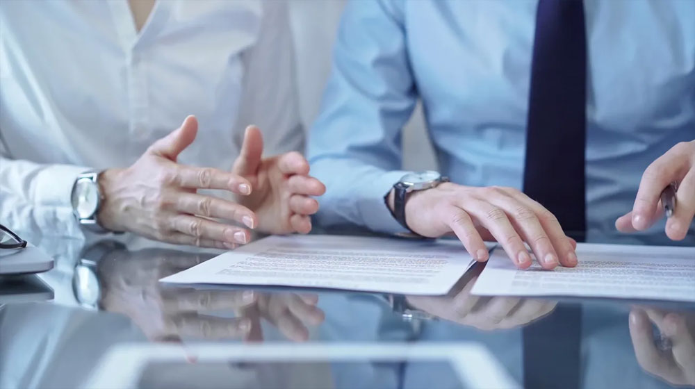Family business people discussing retirement