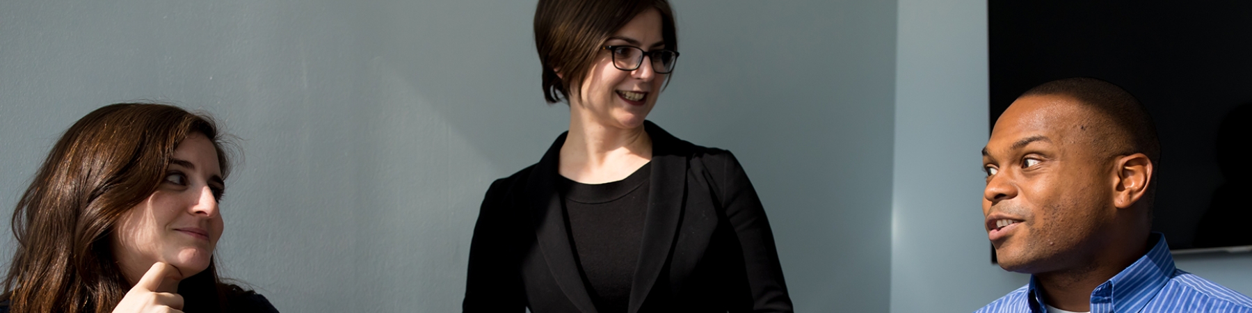 Cory Bright and other fellow School of Continuing and Professional students in conversation
