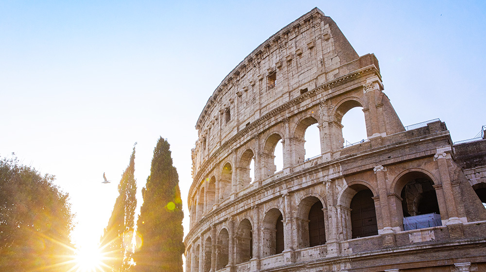 Colosseum in Rome at sunset