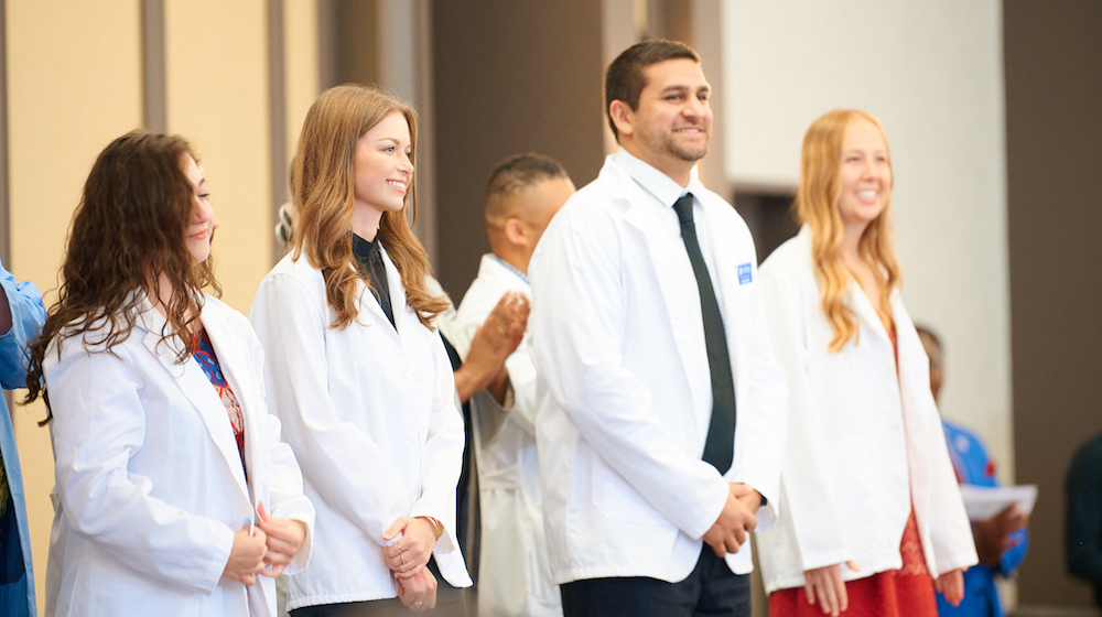 Loyola University Chicago Stritch School of Medicine students at a white coat ceremony